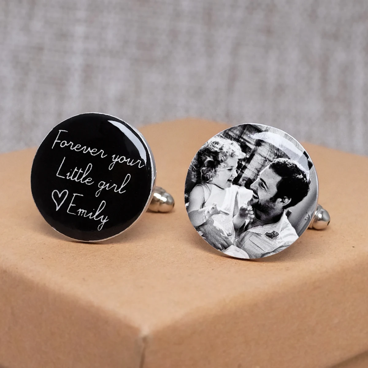 Personalized Handmade Cufflinks Photo Cufflinks Set Fathers Day Gift Mens Cufflinks Shirt Cufflinks Engagement Gift