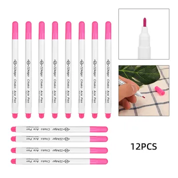 

12PCS Temporary Tattoo Pen Surgical Skin Marker Pen Tattoo Skin Marker Pen With Measuring Ruler Microblading Positioning Tool