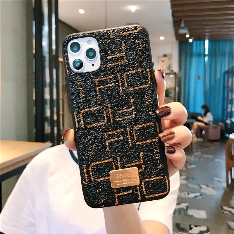 Luxury Brand Designer Leather Phone Cases for Apple iPhone 14 13