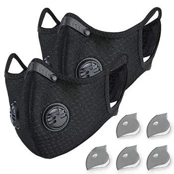 

2PCS Filter Washable Reusable Anti-pollution Mouth Maske Cover Respirator Dust Face Maske Unisex Mouth Respirator With 4 Filters