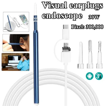 

3 IN 1 6LEDs lamp Endoscope Camera 5.5mm 0.3MP Cleaning USB Borescope IP66 Waterproof Visual Otoscope Camera for Android PC