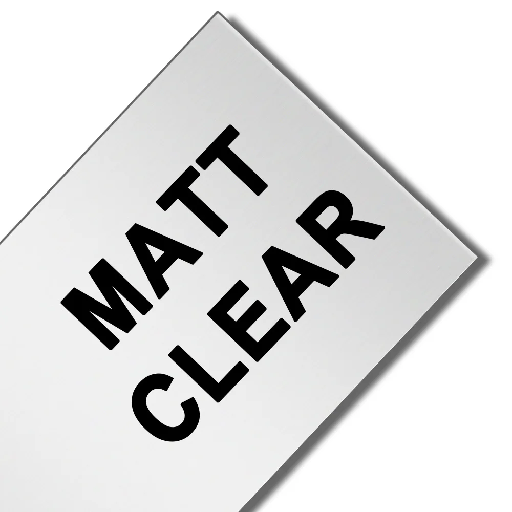 Black on Matt Clear