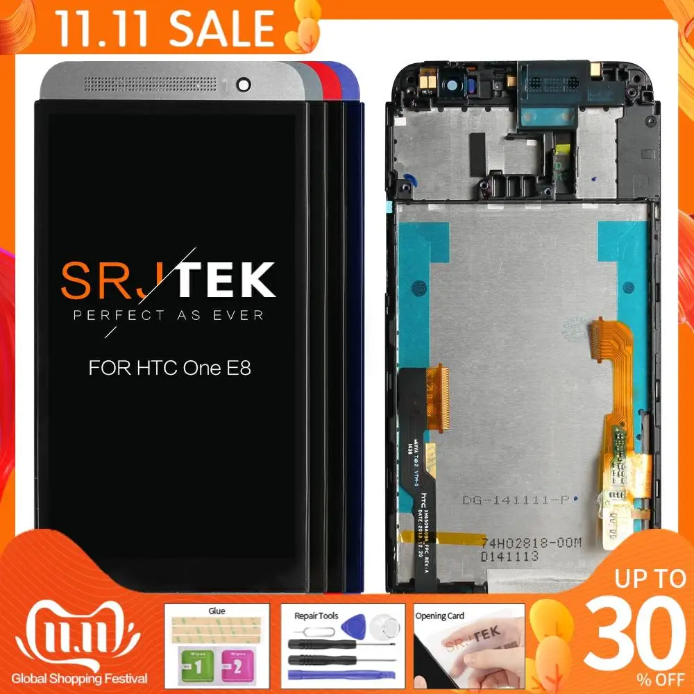 100% Оригинальный сенсорный ЖК-экран 5 &quotдля HTC ONE E8 с рамкой для дисплей дигитайзер