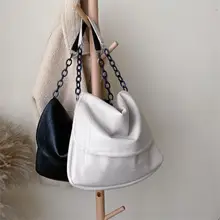 Женские сумки на плечо с цепочкой из искусственной кожи, одноцветные,, черные, дорожные сумки для леди, простая ручная сумка, женская элегантная сумка