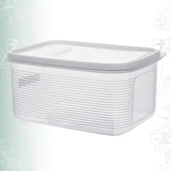 

Crisper Refrigerator Storage Box Kitchen Plastic Box Fruit and Vegetable Dry Grain Rice Barrel Sealed Box (Small Size 5.2 L)