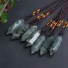 Natural Double Terminated Pointed Crystal Column Labradorite Moonstone Pendant Gemstone Reiki Healing Crystals Amulet Necklace 1