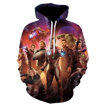 

3D Printed Avengers Endgame Quantum Realm Cosplay Costume Sweatshirt Superhero America Captain Marvel Jacket Hoodie Large size
