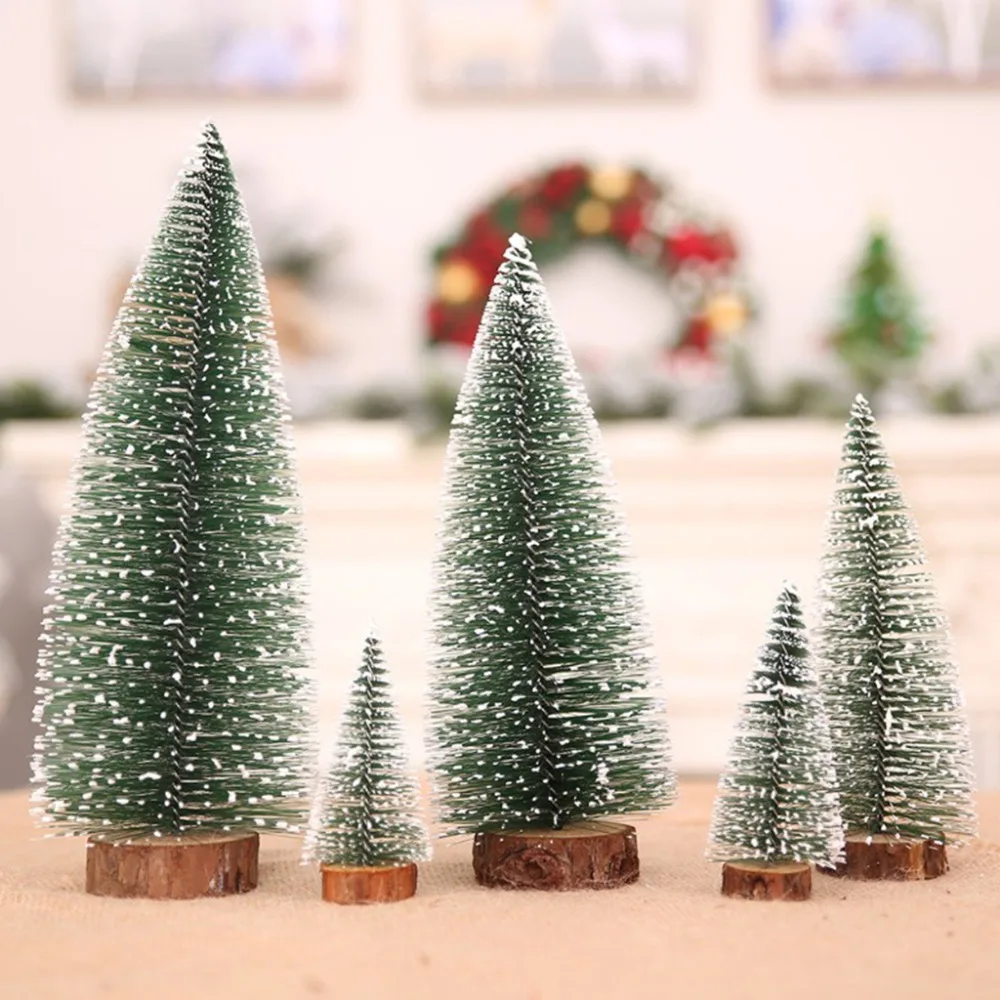 Искусственные Рождественские елки снежные 10-30 см маленький орнамент с рождественской елкой настольная Рождественская елка для новогоднего украшения