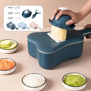 

11pcs/set Kitchen Multifunctional Drain Basket Grater Slicer Container Shredder Kitchen Gadget Blue/Pink