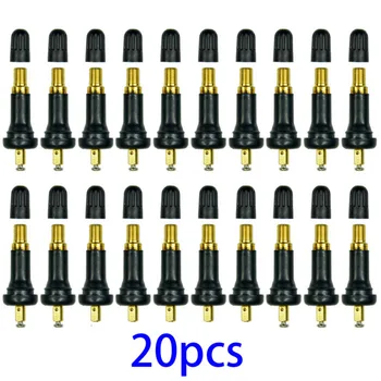 

20pcs Tire cap Set TPMS Pressure Sensor Rubber Black 20008 Exterior Valve