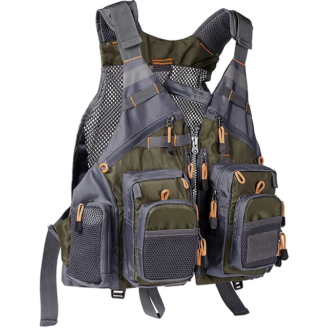 Multiple Pockets Adjustable Size Breathable Fishing Vest Outdoor