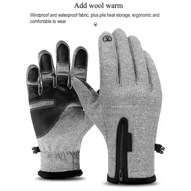 US $8.55 Winter Thermal Ski Snowboard Gloves Men Women Kids Fleece Gloves Touch Screen Outdoor Waterproof Sn