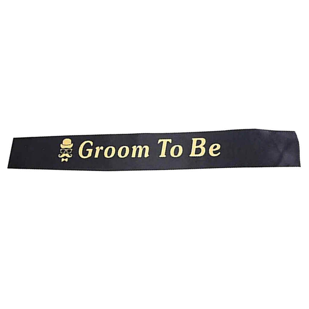 Modern Fabric Groom to Be Sash Bachelor Bridal Shower Party Favors Black Modern Fabric Groom to Be Sash Bachelor Bridal Shower Party Favors Black