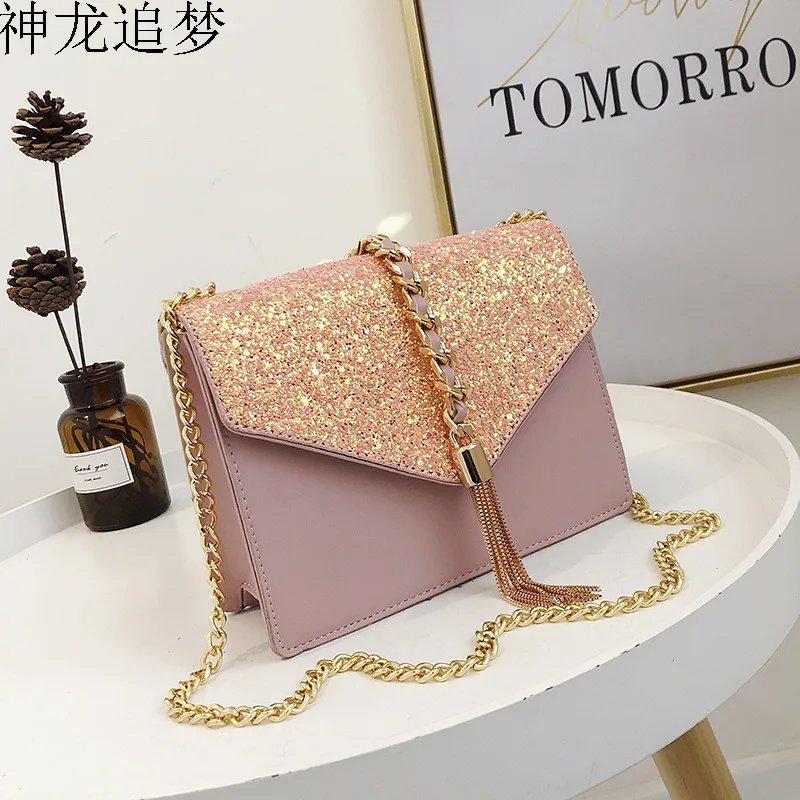 

Small Sparkling Crossbody Bags For Women Leather Handbags Tassels Female Shoulder Bag Women Messenger Bags Ladies Hand Bags Sac