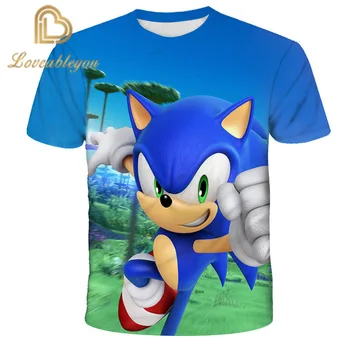 

Sonic Summer T Shirt Children Boys Girls 3D Cartoon Printed Short Tee T-shirt Polyester Tshirt Kids Children Clothes 4-14 Years