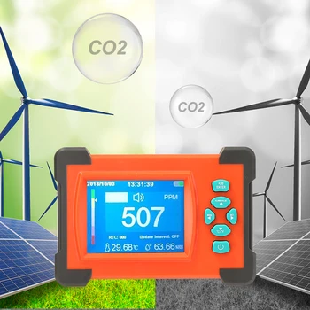

Carbon Dioxide Analyzer Temperature Testers Data Logger CO2 Detectors w/Humidity Lightweight Parts Gauging Survey