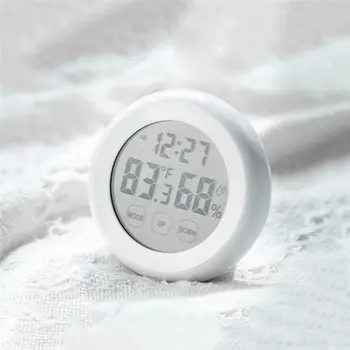 

Electric Digital LED Alarm Clock with Touch Screen Control Thermometer Hygrometer Mutifuncitonal Desktop Office Clock