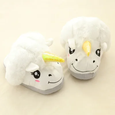 Plush Cotton Slippers Super Meng Aries Funny Home Cartoon Cute Europe And America Children Unicorn Slipper Winter