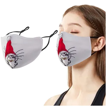 

1pcs Adult Washable Mouth Masks Cotton Printed Fabric Reusable Fashion Christmas Mask Adjustable Reusable mascarilla маска 27*