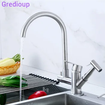 

Llave De Agua Stainless Steel Pull Out Kitchen Faucet Single Handle Sprayer Kitchen Tap Mixer Stream Deck Mount Sink Taps Grifo