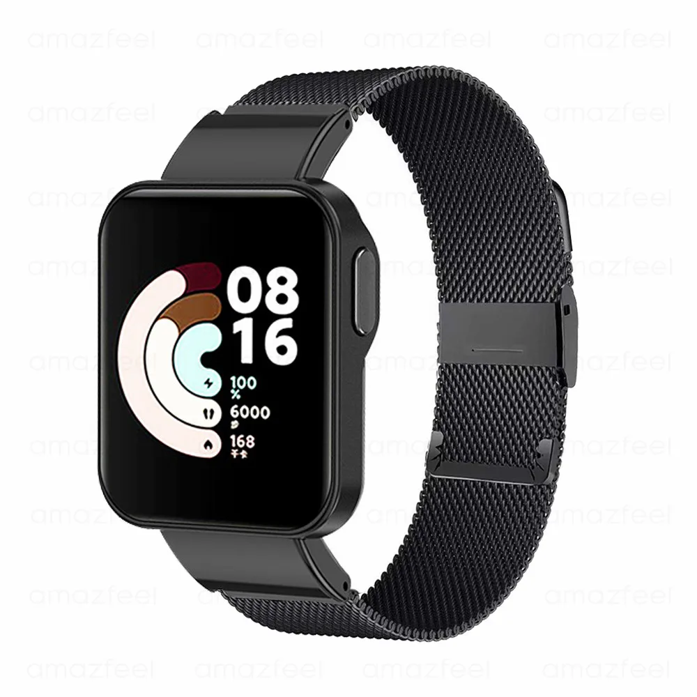 Correas compatibles con Xiaomi Redmi Watch 2 Lite rastreador de actividad  sólido de acero inoxidable para mujeres y hombres, correa de enlace de  metal