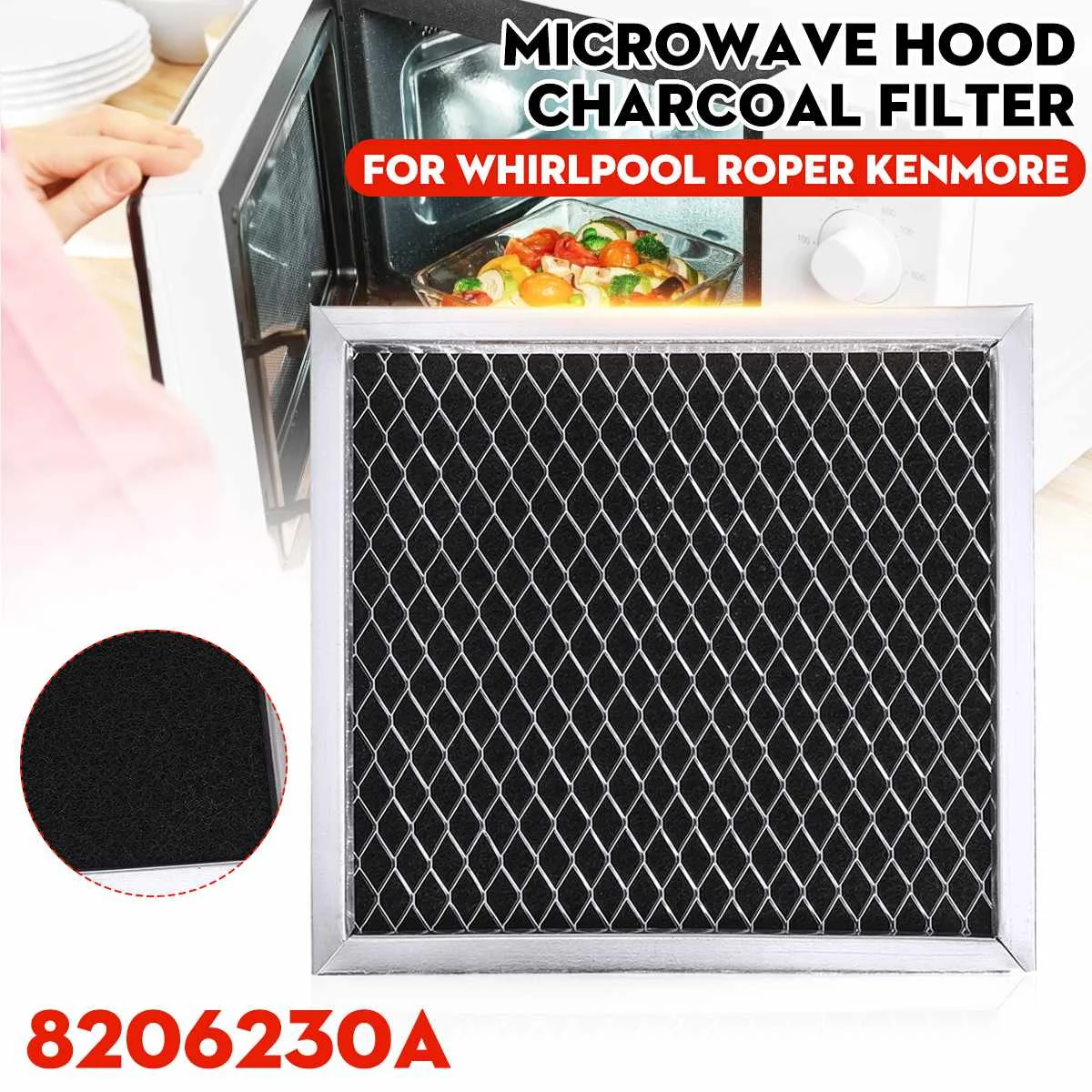 

8206230A Microwave Hood Charcoal Filter Replacement For Whirlpool Roper