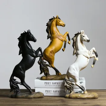 

Home Decoration Accessories Antique Horse Sculpture Resin Animal Statue Living Room Display Artware Business Gifts Runing Horse