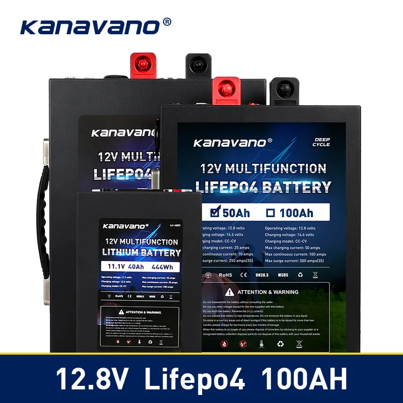 Портативный 12V LiFePo4 батарея литий железо фосфат 12 8 V 40ah 50ah 100ah аккумулятор с BMS