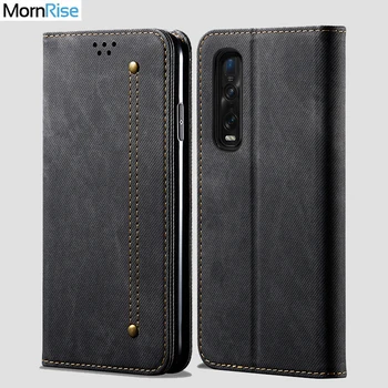 

Denim Leather Wallet Cases For OPPO find X2 pro Case Magnetic Book Closure Flip Cover For OPPO find X2 Card Holder Fundas