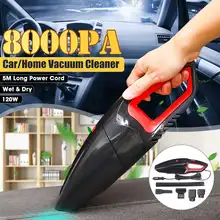 Mini Aspirateur de voiture puissant à main 12V, 120W, 8000pa, double usage, humide/sec
