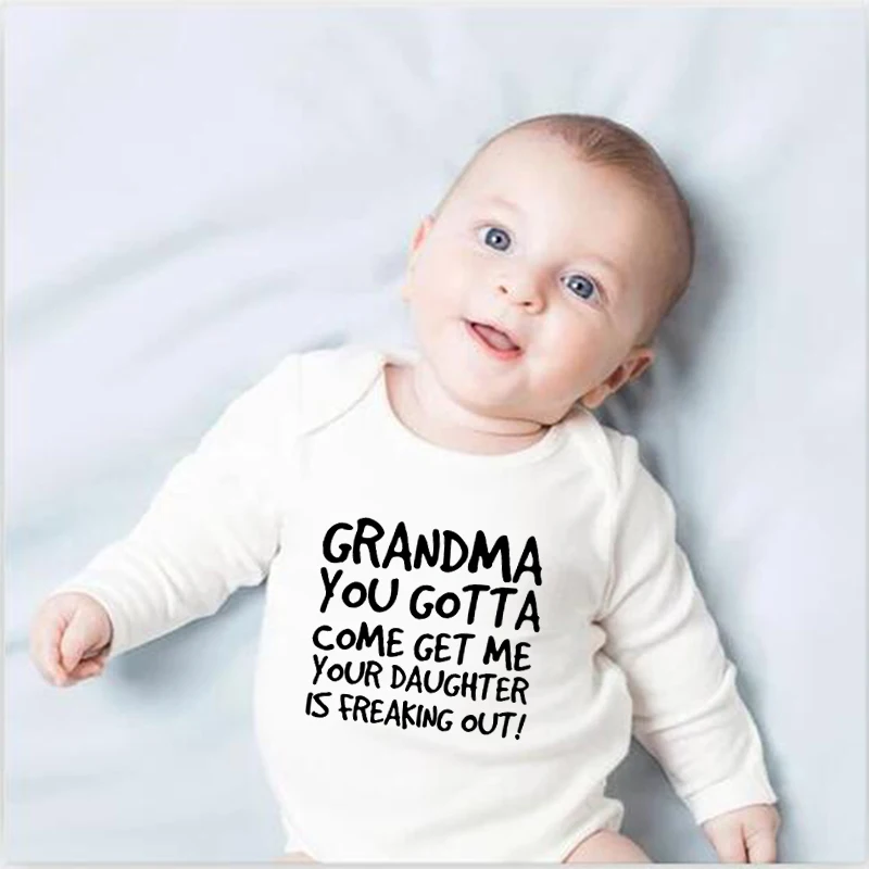 Забавный комбинезон для маленьких мальчиков с надписью «Grandma You GOT go Get Me» и надписью «have Got Go Get Me»; хлопковая одежда для девочек