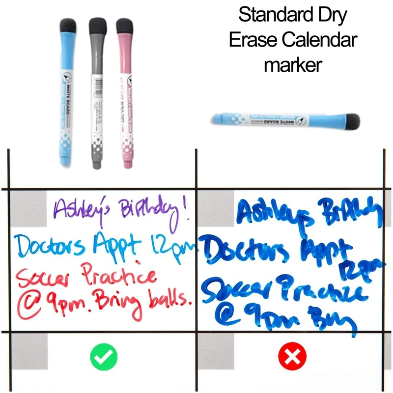 Netic Dry Erase Whiteboard календарь для холодильника с 3 ручками и большим ластиком заметок