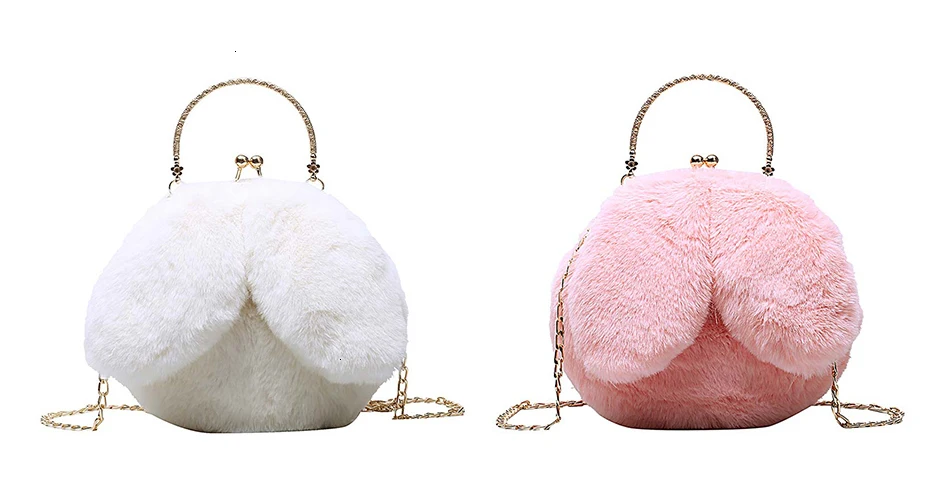 Herald модная зимняя сумка через плечо из искусственного меха, женские плюшевые сумки, дамская сумка на плечо, Рождественская сумка-мессенджер с длинным ухом кролика