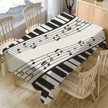 

Piano Music Pattern Tablecloth Rectangular Tea Table Cover Kitchen Dining Table Decorations Party Table Covers Ornaments