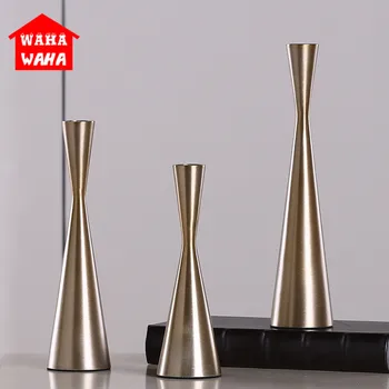 

Creative Home Candlestick Decoration Simple European Living Room Decoration Large Golden Candlestick Wedding Metal Candle Holder