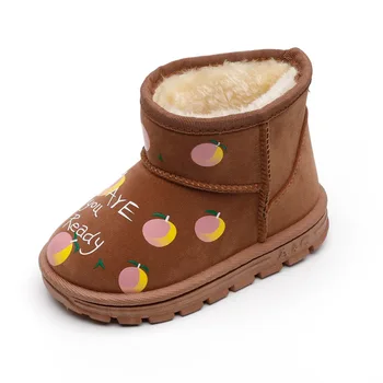 

2020 Winter Girl Kids Boy Shoes Boots Slip-On Cartoon Animation Round Toe Fashion Leisure Flat Heels Non-slip Warm Snow Boots