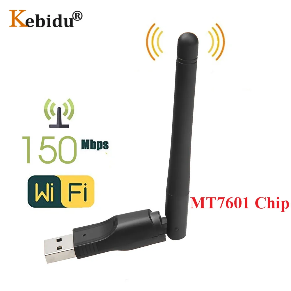 Kebidu мини MT7601 USB WiFi антенна беспроводной LAN адаптер для цифрового спутникового приемника Freesat V7S V8 Super X800 IP-S2