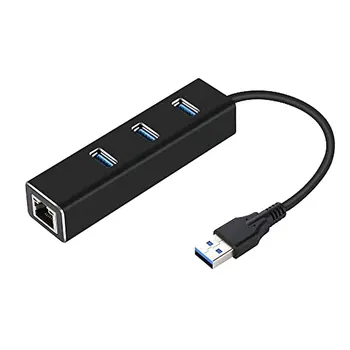 

USB3.0HUB + Gigabit Network Card Hub 3 Ports USB 3.0 Gigabit Ethernet LAN Rj45 Network Adapter Hub to 1000mbps