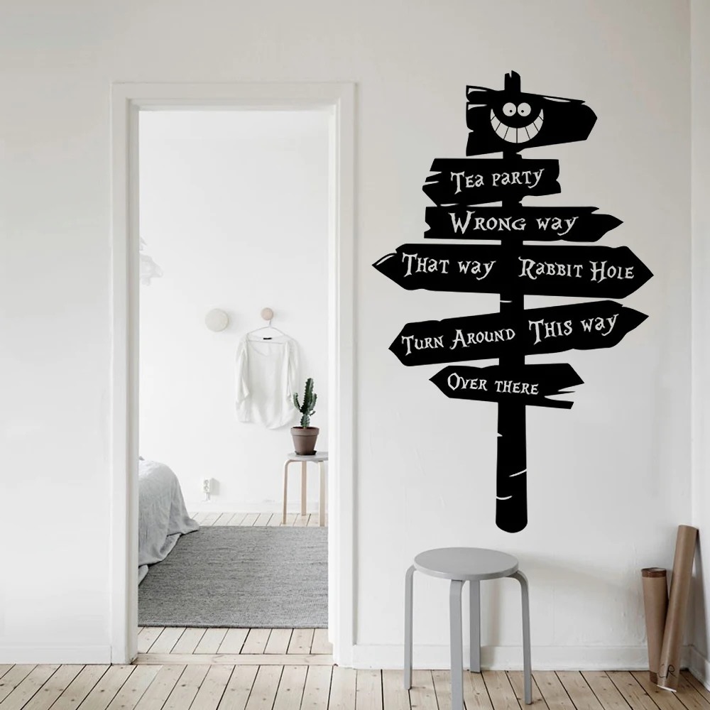 Personalized Alice In Wonderland Name Vinyl Wall Decal - Choose Your Colors & Style