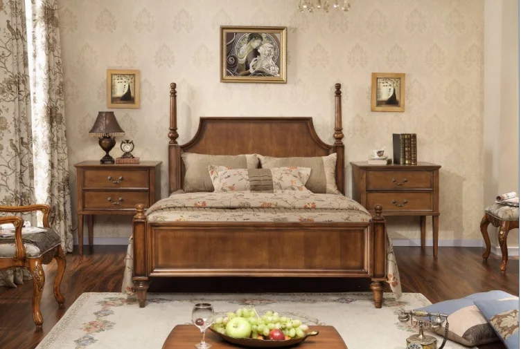 Мебель для детской спальни из цельного дерева кровать 1,5 м с королевским размером и Королевским размером 1,8 м кровать WA607