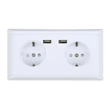 Многофункциональная штепсельная розетка европейского стандарта с двумя usb-портами для зарядки телефона 250 В