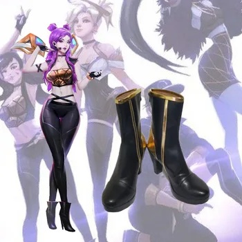

Game LOL K/DA Daughter of the Void Kaisa lolita shoes Cosplay Ladies fashion leisure cartoon PU leather shoes anime shoes