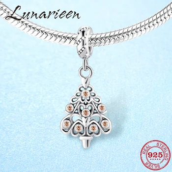 

Christmas Gift 925 Sterling Silver Charms Christmas tree pendants beads Fit Original charms pandora bead Bracelet Jewelry