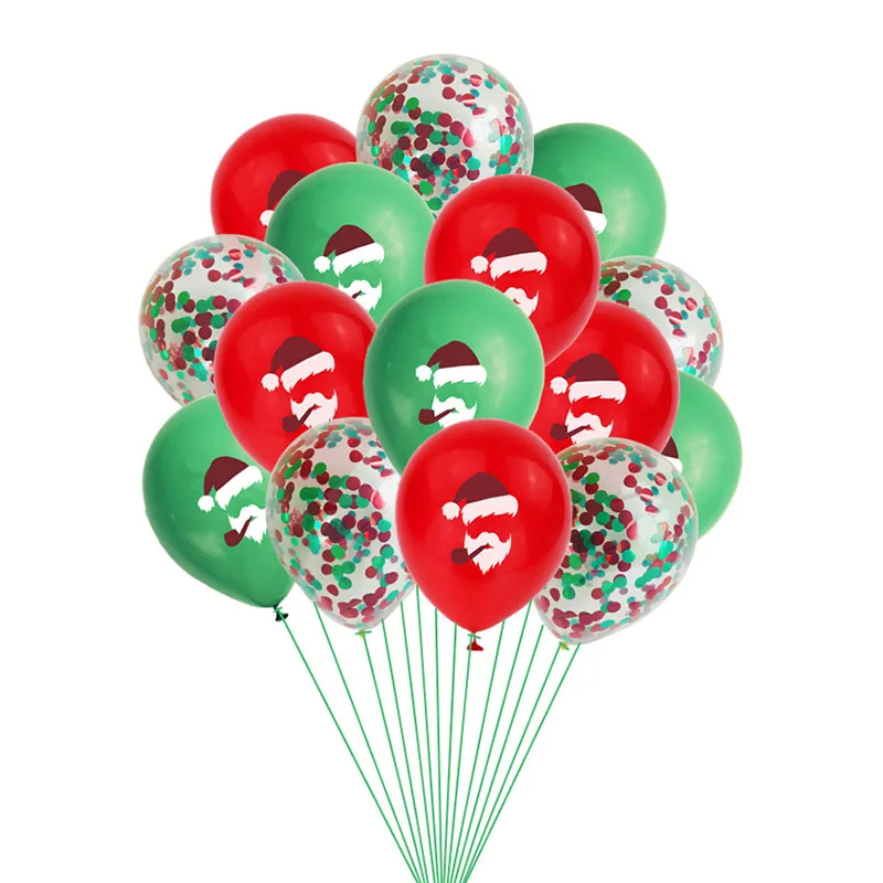 Веселый Рождественский шар Санта Клаус латексный воздушный шар новогодние вечерние декоративные детские игрушки подарок Рождественские принадлежности для вечеринки воздушный шар - Цвет: B03-15pcs balloon