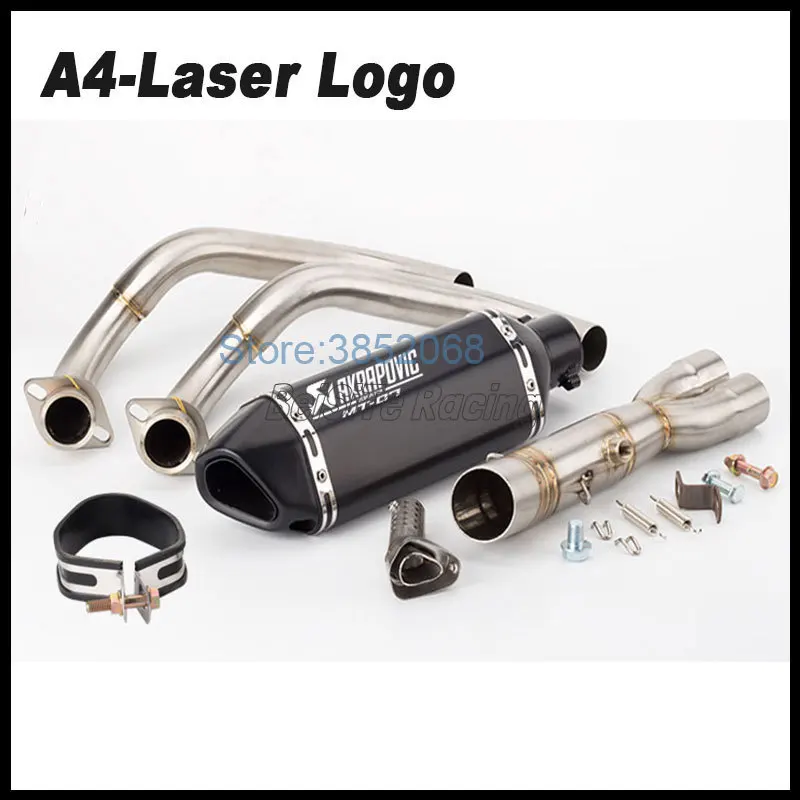 

For Yamaha MT07 FZ07 Motorcycle Akrapovic Exhaust Muffler Full System Slip-on Stainless Steel Muffler Escape MT-07 FZ-07