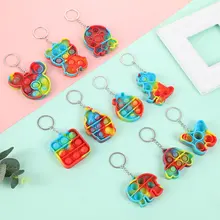 

Push Pops Its Mini Keychain Dinosaur Simple Dimple Fidget Toy For Autism Adhd Anxiety Anti Stress Relief Kid Sensory Bubble Toys