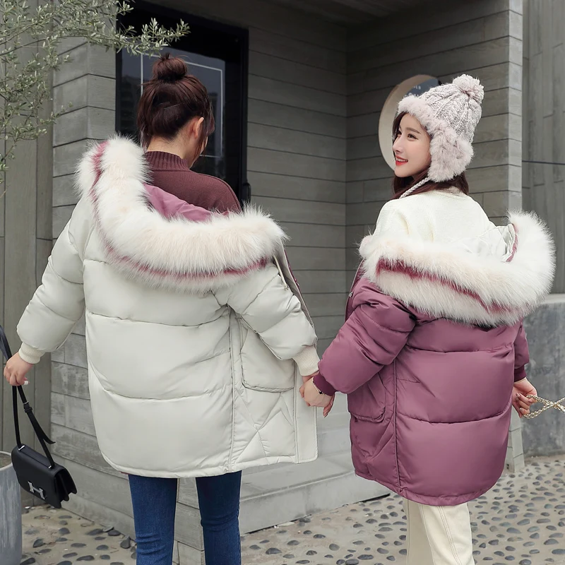 

2019 New Mid-long Parkas Winter Women jacket coat thicken warm hooded jacket coat female jackets outwear coat plus size jacket