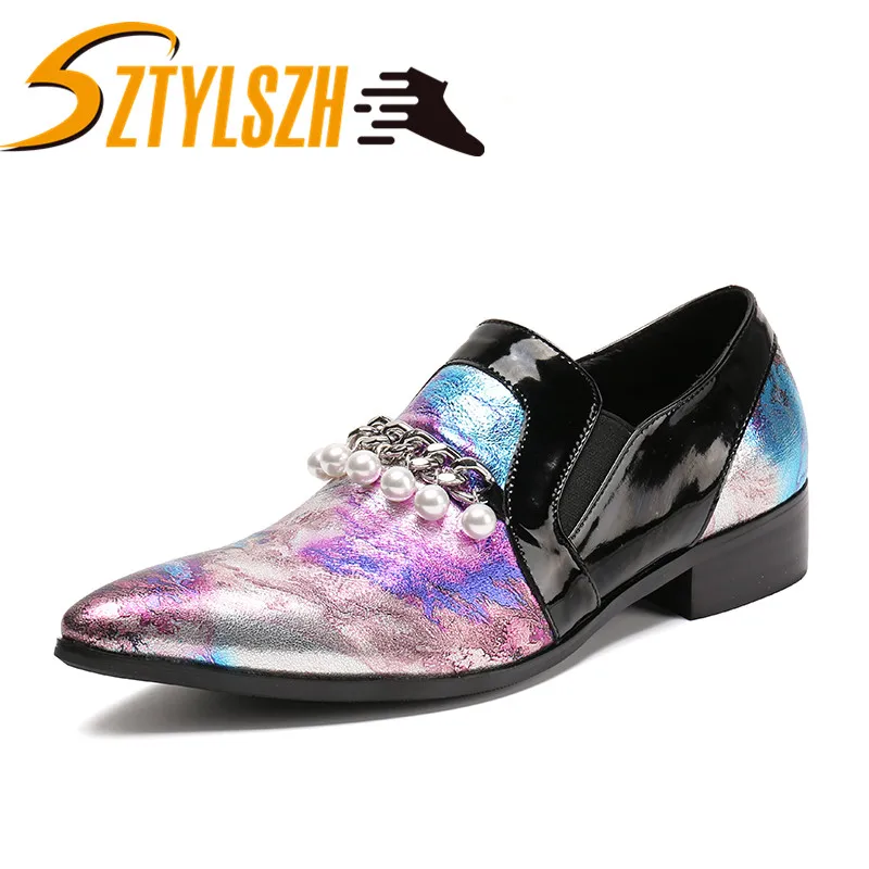 

Men Pearl Tassel Loafers Gentleman Luxury Fashion Stress Wedding Shoes Men Dress Shoes Genuine Leather Male Flats Moccasins