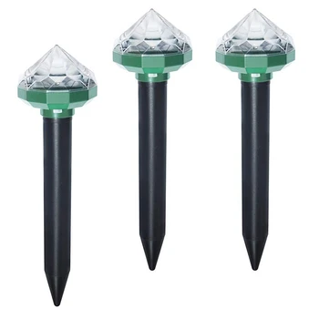 

Solar Repeller with Diamond Light,Ultrasonic Solar Animal Repellent Solar Powered Waterproof Outdoor for Repelling Moles, Rats,