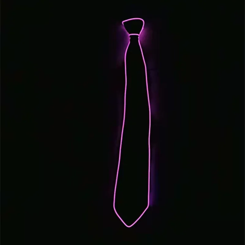 pink Светильник галстук Led Галстуки для Хэллоуина Рождество Rave вечерние аксессуары для костюма AIC88 - Цвет: pink
